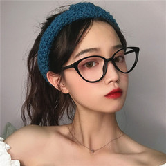 Eurasian and American Fashion Cat-Eye Eyeglass Frames Can Match Myopia, Instagram Celebrity Same Style, Natural Look, Slimming Trendy Flat-Side Glasses, Retro Women
