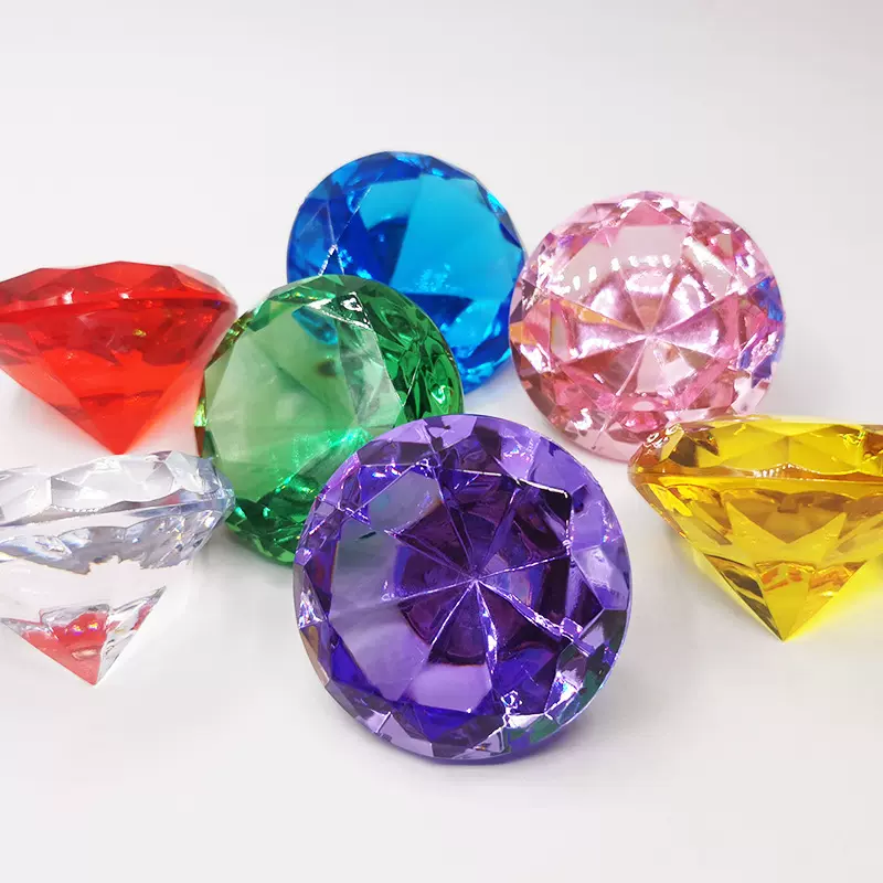 网红水晶大钻石玻璃仿真钻石生日礼物桌面小摆件房间装饰品送女生