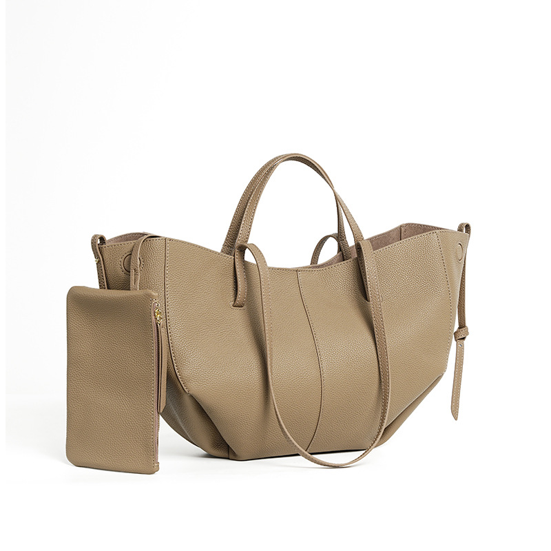 Versatile Niche Handbag Top Grain Cowhide Leather Women's Tote Bag Large Capacity Commuter Luxury Genuine Leather Shoulder Bag - Thumbnail 5