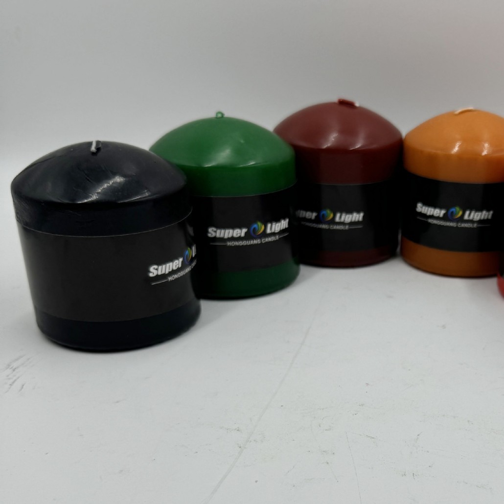 Velas de columna prensadas 3x4 religiosas en colores blanco y surtidos sin humo para aromaterapia