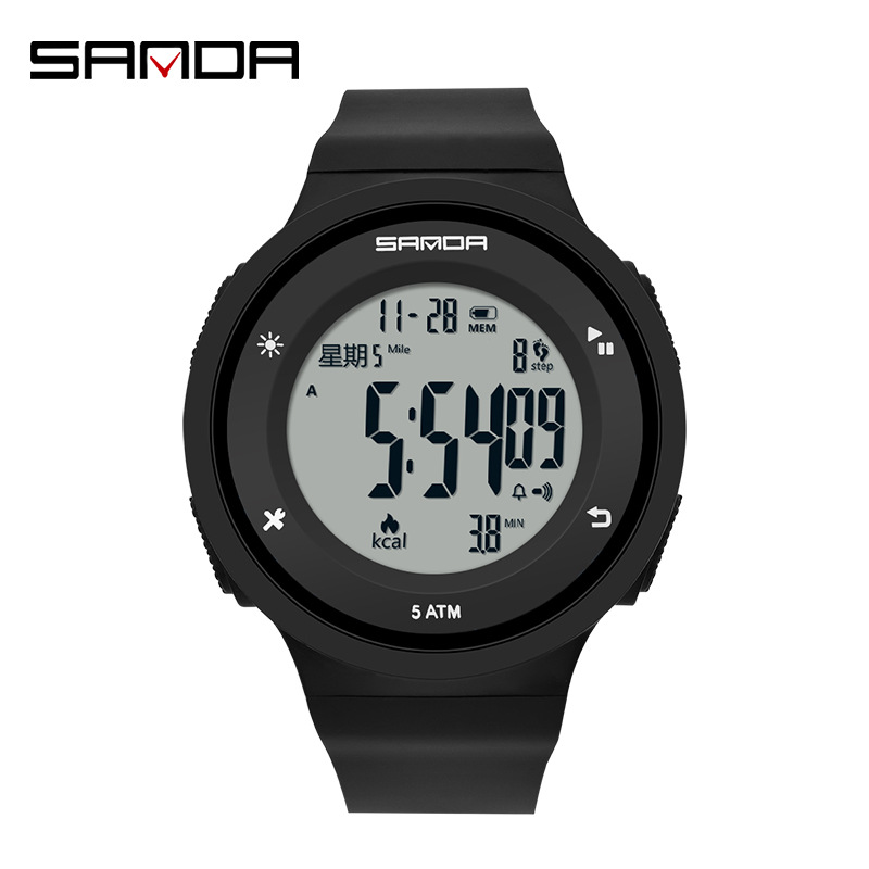 SANDA reloj medidor de calorías nocturna multifuncional impermeable al aire libre reloj electrónico de montaña