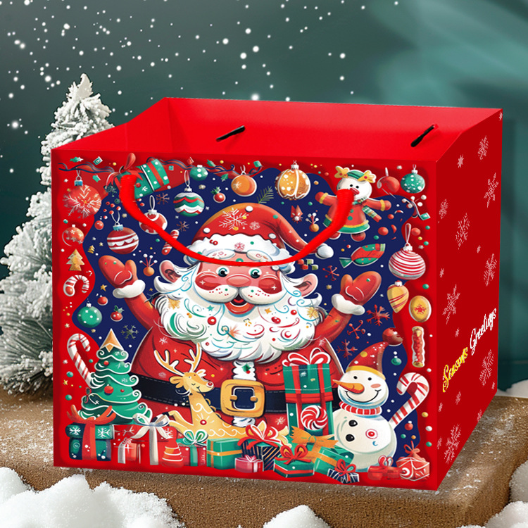 Bolsa de regalo de Navidad gran bolsa de embalaje Linda bolsa de papel bolso Rojo Bolsa de regalo embalaje al por mayor