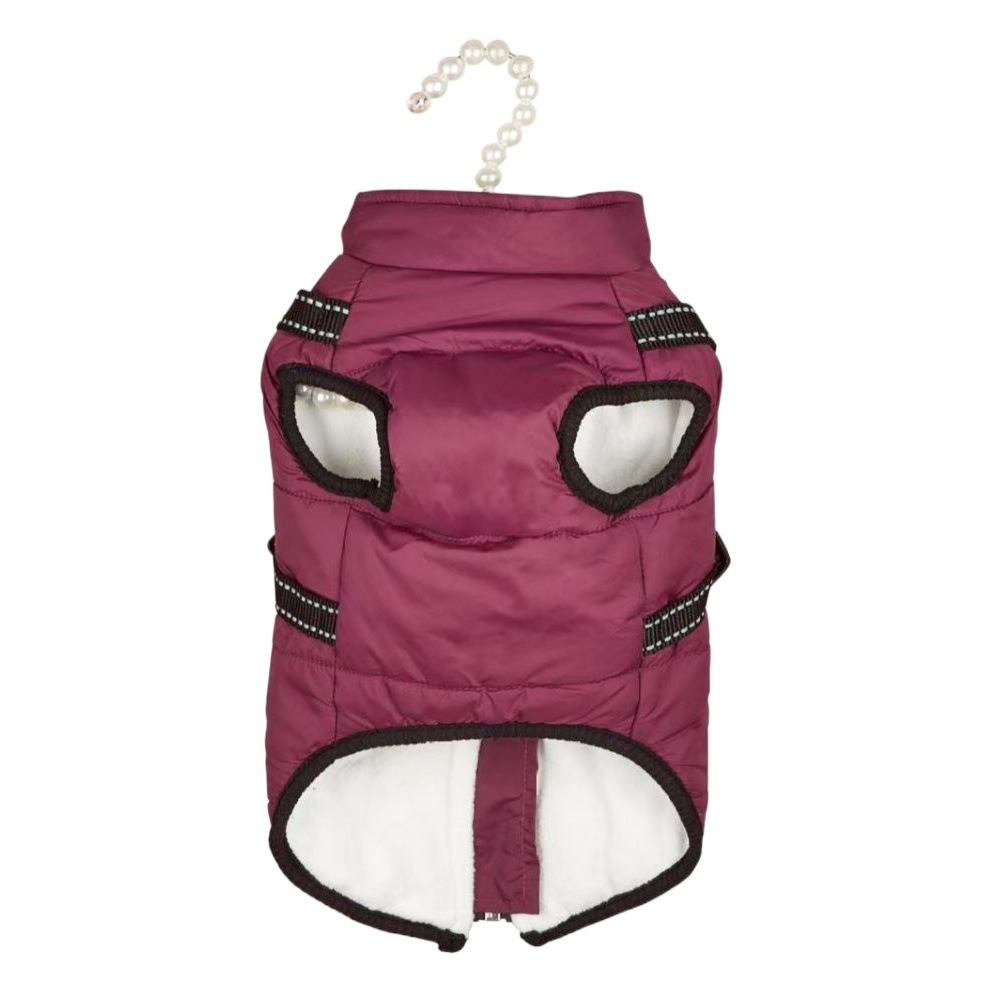 Ropa exclusiva transfronteriza para mascotas Otoño e Invierno ropa cálida para perros ropa acolchada de algodón forrada de lana gruesa ropa de tirantes reflectantes suministros para mascotas