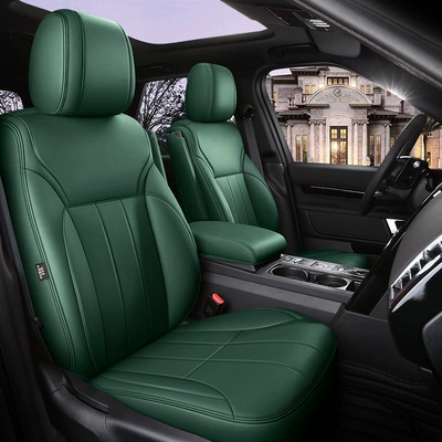 cover 5/7 seats can be ordered, Modelə uyğun (Original) oturacaq örtükləri - dark-green-standard-edition-5-seats-half-pack-of-ordinary-leather