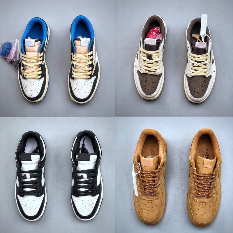 Air Force One Putian Pure Original Shoes Dunk Panda Pure White Aj1 Low-Top Lightning Barb Couple Sports Basketball Shoes