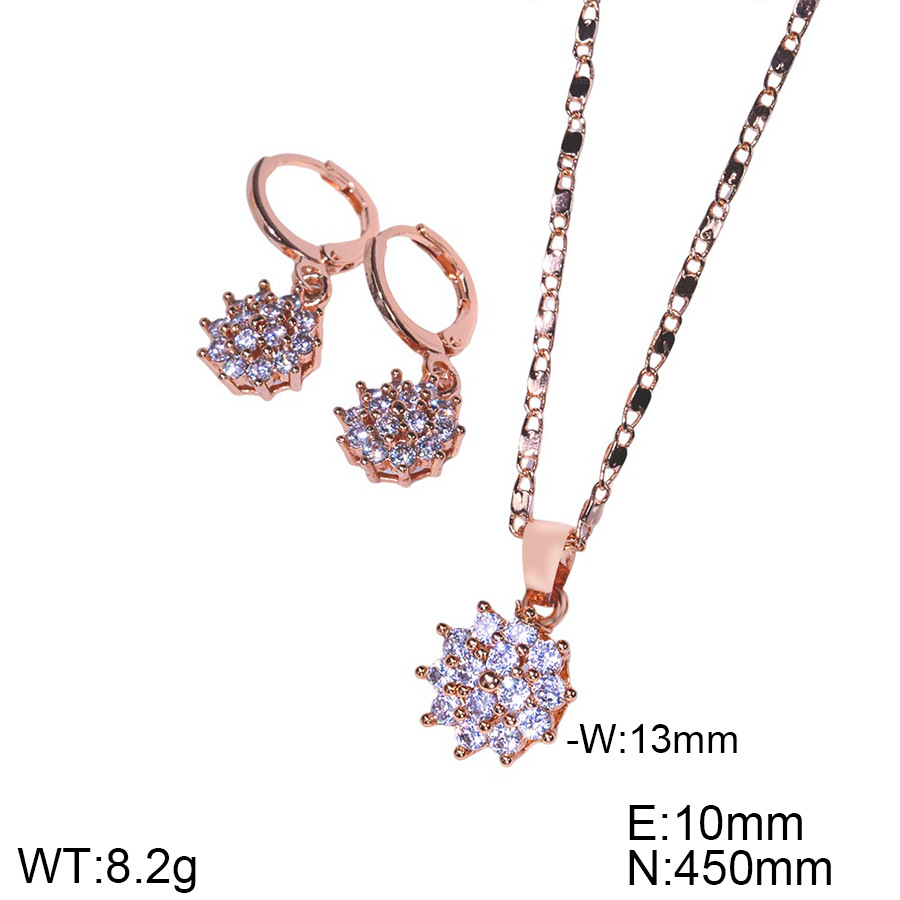 2024 nuevo conjunto de mujeres nuevo diseño de moda pendientes de zircon collar delicado pendientes colgante de dos piezas juegos de joyas image 3