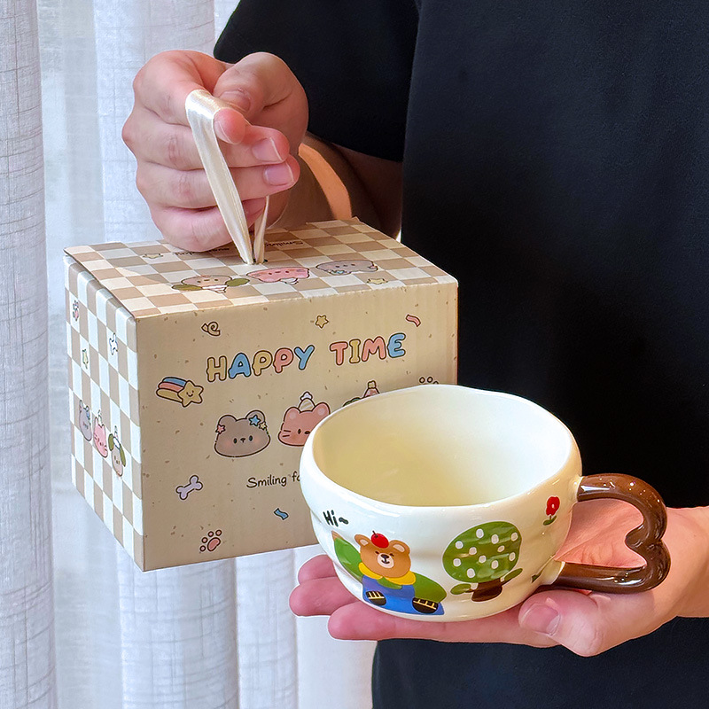 Taza de Cerámica de Oso Resistente a Altas Temperaturas para Café y Desayuno
