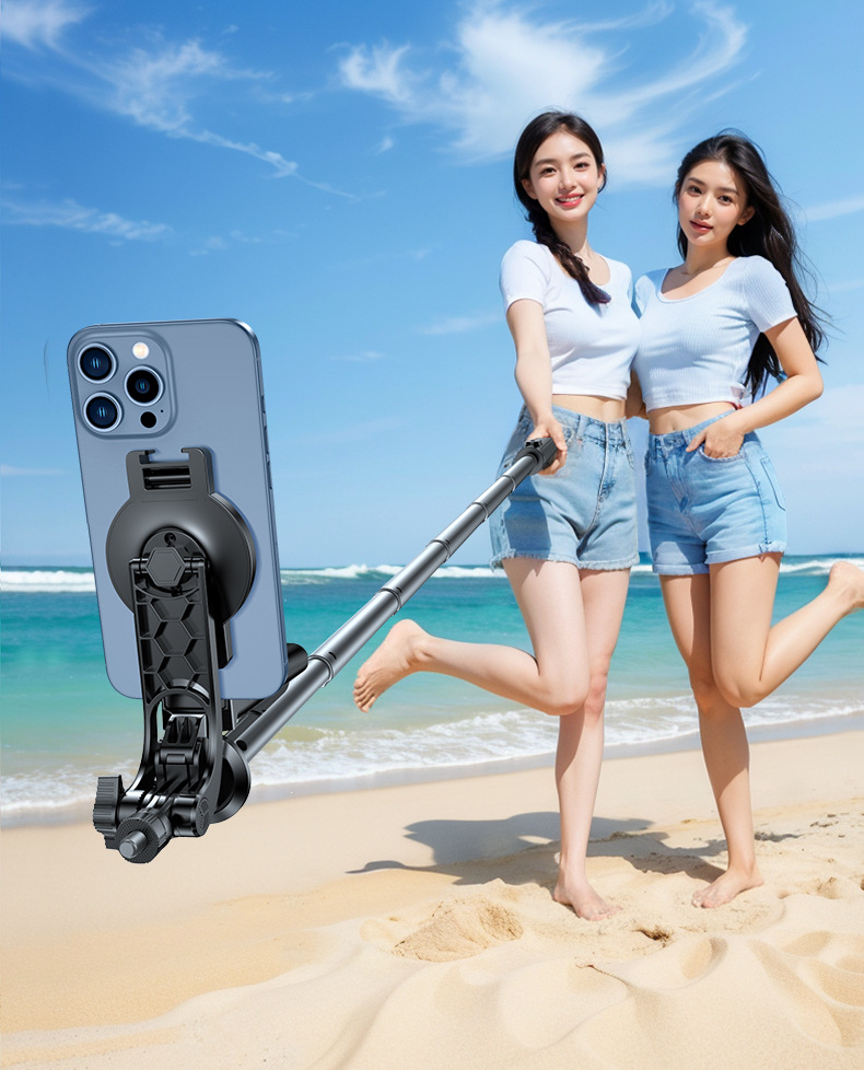 2026 yeni model manyetik selfie çubuğu, çekim ve fotoğraf çekimi için, dört ayaklı tripodlu telefon standı, titreşim önleyici, uzatılabilir, Bluetooth özellikli.