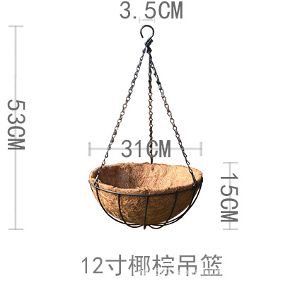 Fuente fabricantes de arreglos florales coco marrón colgante maceta de coco natural colgada cesta colgante viento bucólico suspendido pared maceta