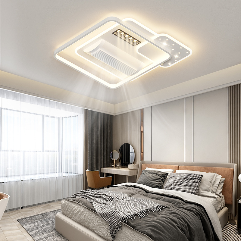 2024 sala de estar sin hojas lámpara de ventilador de techo lámpara integrada atmósfera simple y moderna lámpara de dormitorio de protección ocular de espectro completo