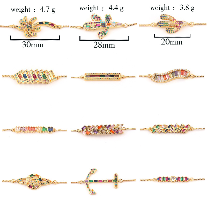 Fashion Cactus Flower Copper Bracelets Zircon Copper Bracelets