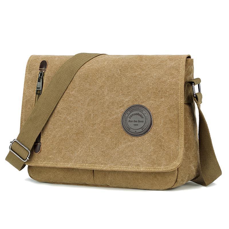 Canvas Men's Bag, Shoulder Bag, Large Capacity Crossbody Bag, Men's Business Briefcase, Casual Canvas Bag, Business Money Collection Bag Yq