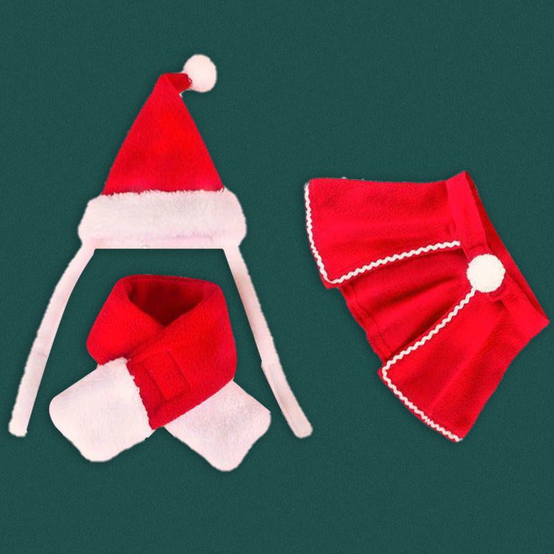 猫犬クリスマスかわいい服幼猫小型犬テディ比熊英短ぬいぐるみクリスマスマント|undefined