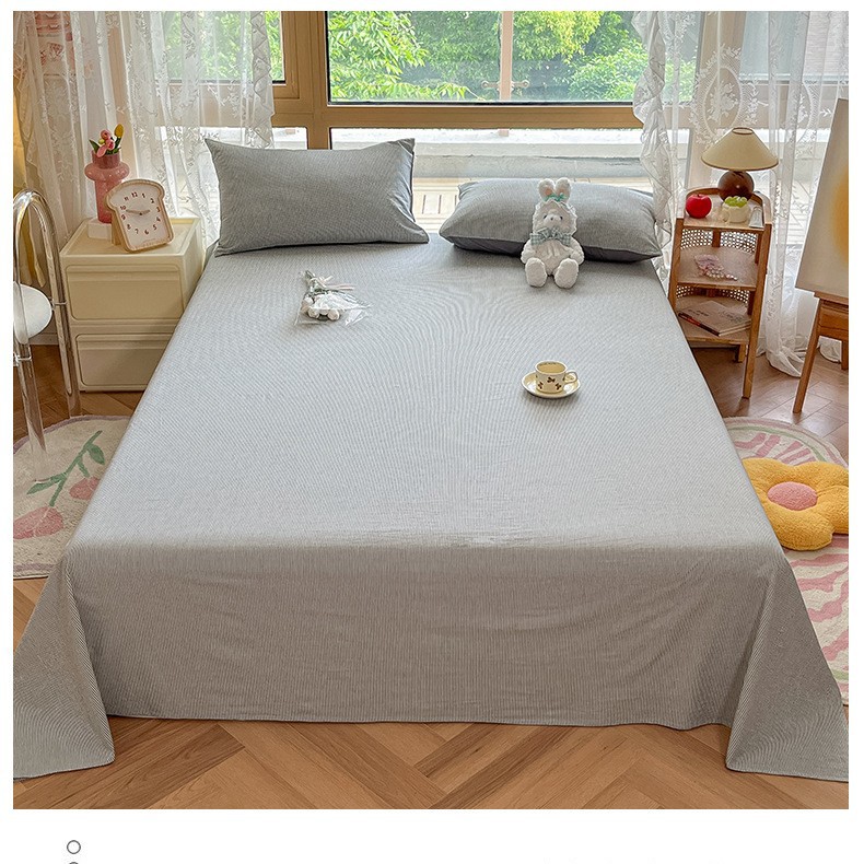 Una sábana de algodón lavado de algodón de una sola pieza de algodón 100 dormitorio de estudiantes edredón individual funda de almohada de tres piezas 3 nuevo estilo