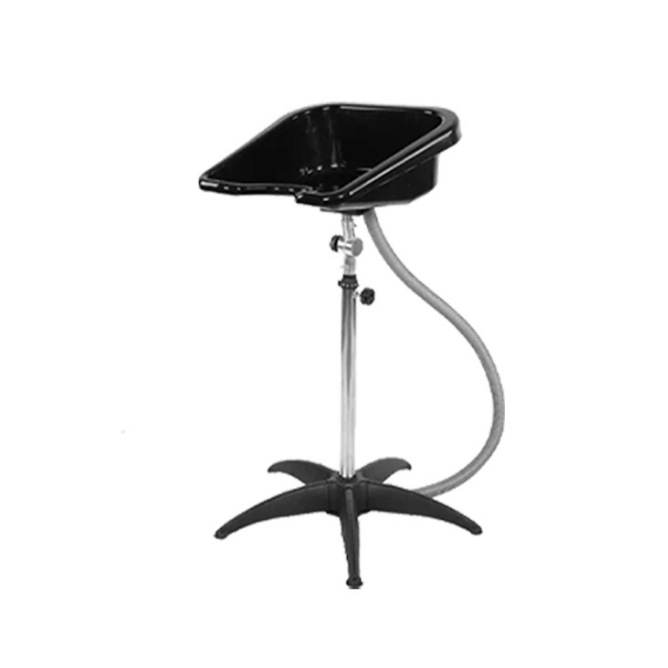 Bandeja móvil para champú, soporte ajustable para champú de pie o sentado, lavabo ligero de plástico para pacientes mayores, cuidado del cabello.