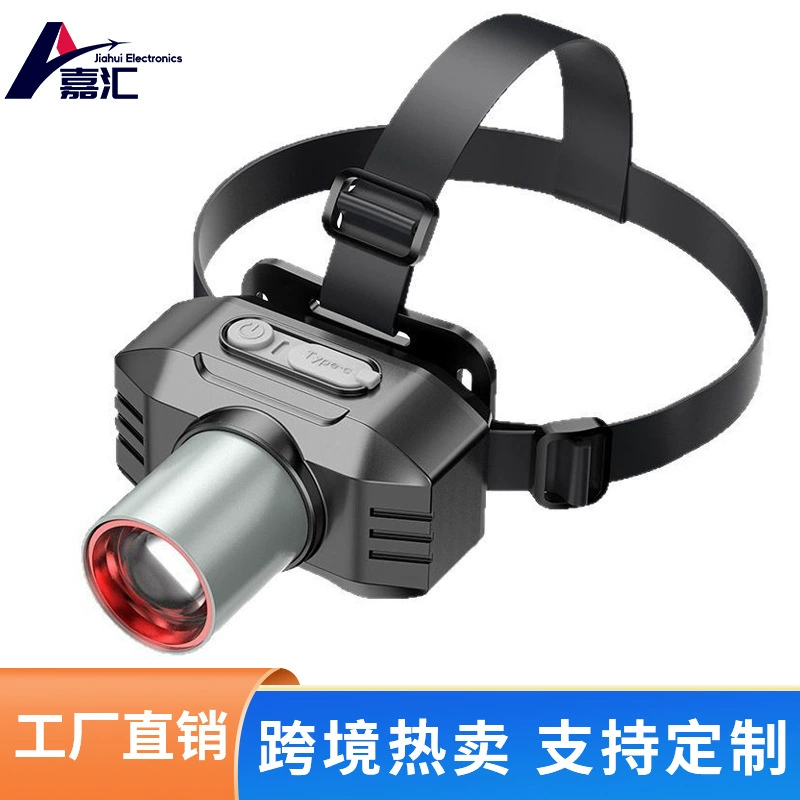 Популярная кросс-граничный фара для улицы, многофункциональная, с регулируемым зумом, долговечная, светодиодная лампа для ночной рыбалки, портативная, водонепроницаемая рабочая лампа.