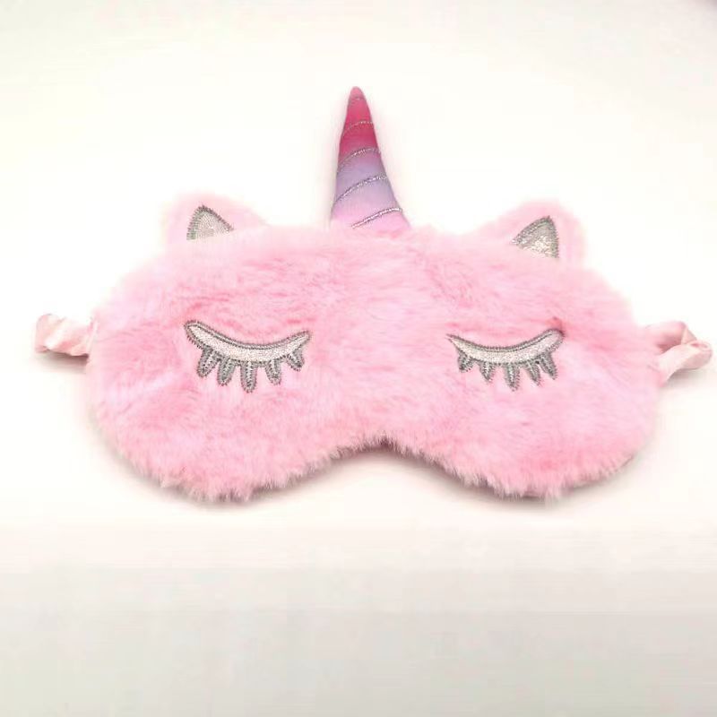 2023 nuevo unicornio lindo chica felpa sombreado máscara de ojos invierno dibujos animados niños estudiante sueño chica especial