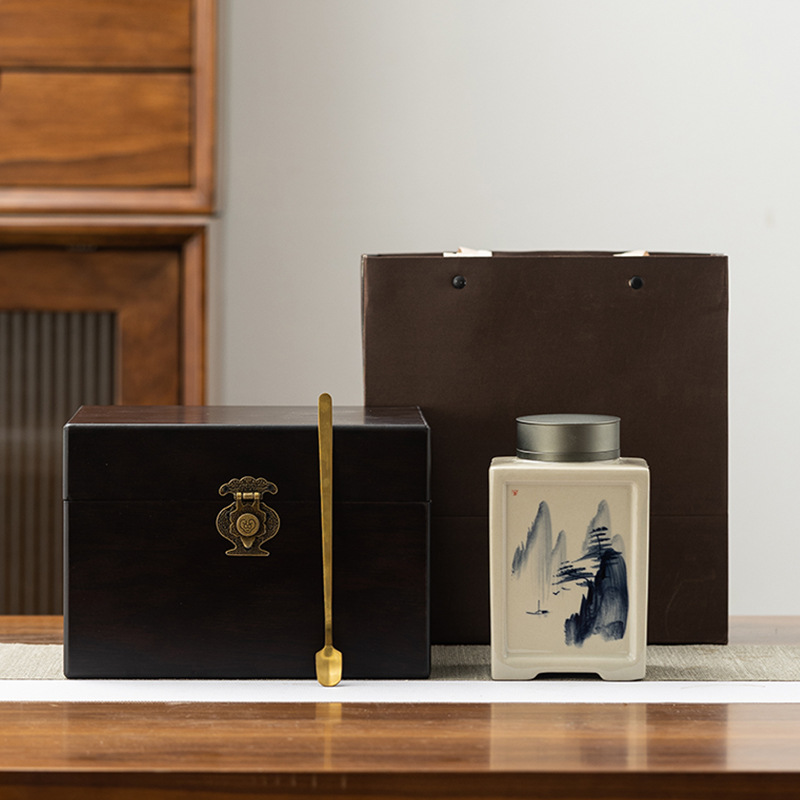 손으로 그린 ​​단일 캔 [나무 상자 + 선물 가방]