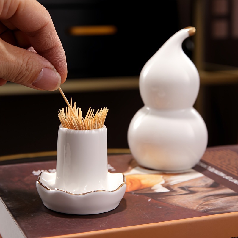 Acceso de stock calabaza forma palillos de dientes latas decoración cerámica decoración de boda fiesta color aleatorio