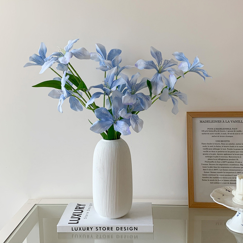复古ins油画火焰兰仿真假花欧式花束家居客厅桌面插花装饰品摆件|undefined