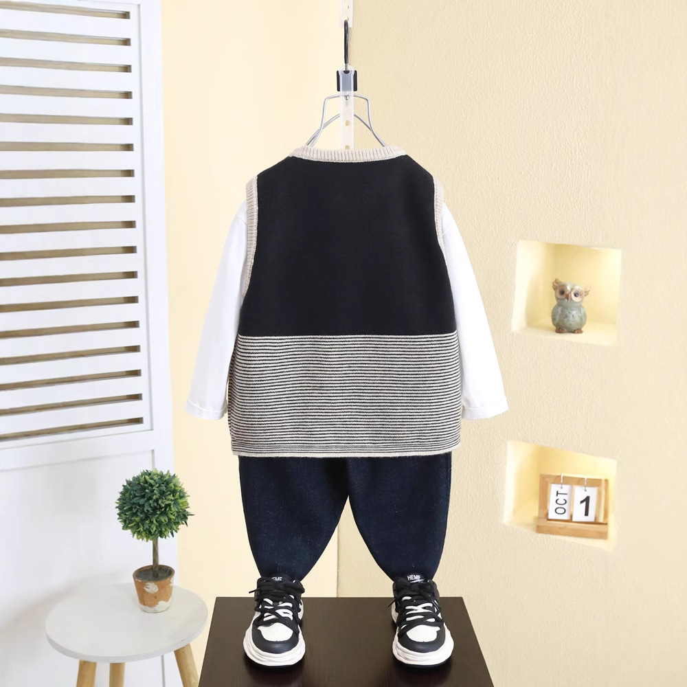 7805 chaleco coreano para niños 2025 primavera nuevo estilo chaleco de estilo extranjero niño bebé chaleco de punto primavera y otoño top image 2