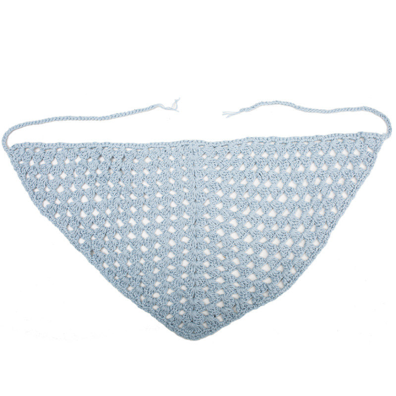 Francia cereza toallas triangulares mujeres primavera y otoño viajes padres-hijos gancho de punto flores hueco pañuelo de arte correa de pelo gorro