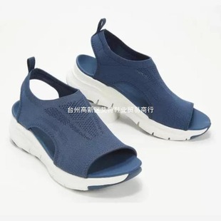 Cross-border New Sandals Women's Autumn and Summer 2021 Mesh Thick Sole Cover Feet Fish Mouth Flying Woven Casual Sports Large Size Women's Shoes