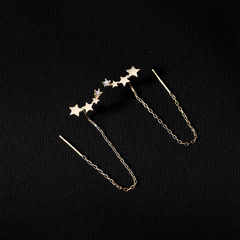 Pendientes de Plata de Ley 925 para mujer 2022 New Star pendientes incrustados con diamantes pendientes largos pendientes elegantes pendientes image 7