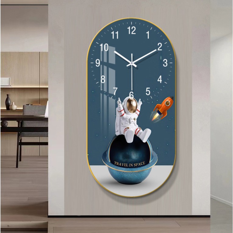 Fábrica directa reloj de pared elíptico silencioso doméstico transfronterizo reloj de cuarzo explosivo