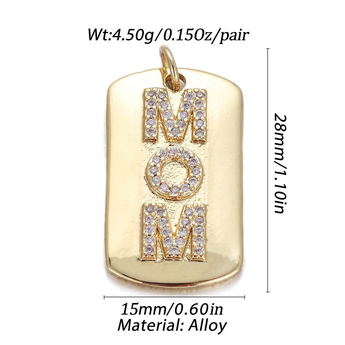 17g Weight Pendant Jewelry Making Type Gold Plated Plating Material Zircon Inlay Material 1 Piece Quantity Holiday, Daily Occasion Copper Material Letter, Heart Shape Pattern Women's Gender Enamel Design Simple Style Style 1 Piece Copper Zircon Gold Plated Letter Heart Shape Pendant 8