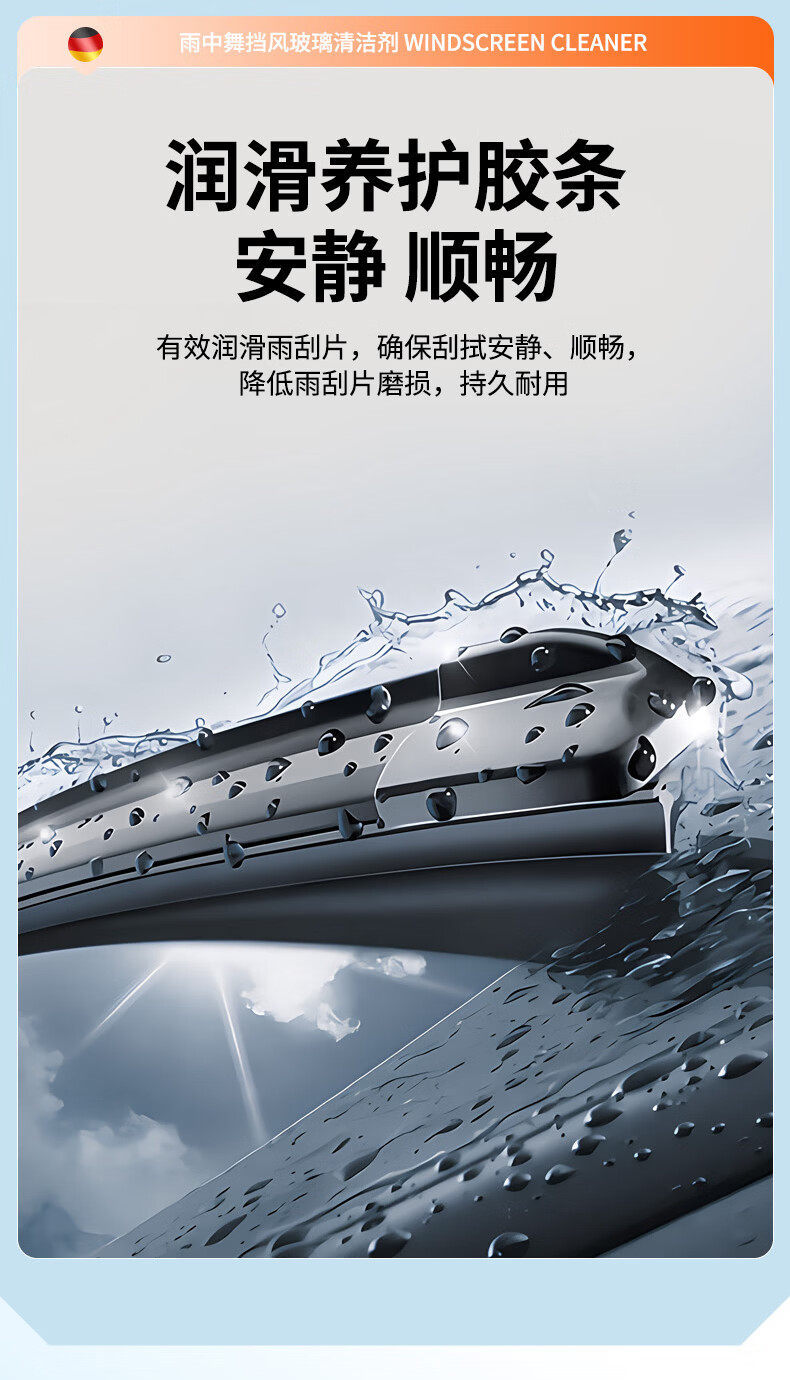 Rain Dance Car Glass Cleaner - Powerful Oil Film Remover, Concentrated Wiper Fluid for All Seasons, Glass Cleaning Wiper Fluid