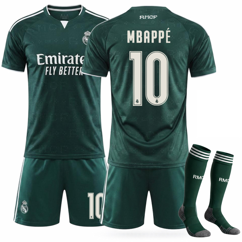 2627 Club 7 Vinicius Ronaldo New Real Madrid Away No. 10 Mbappé Football Jersey Set