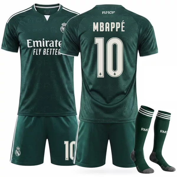 2627 Club 7 Vinicius Ronaldo New Real Madrid Away No. 10 Mbappé Football Jersey Set