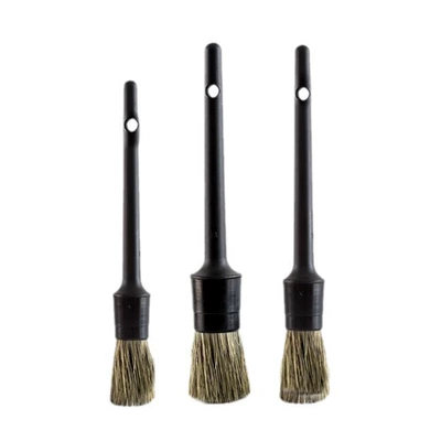 Car Interior Edge Detailing Cleaning Tool, Soft Bristle Brush, Pig Bristle Brush, Car Air Conditioning Vent Brush (Car cleaning tools) - black-circle-floral-hair-3-piece-set