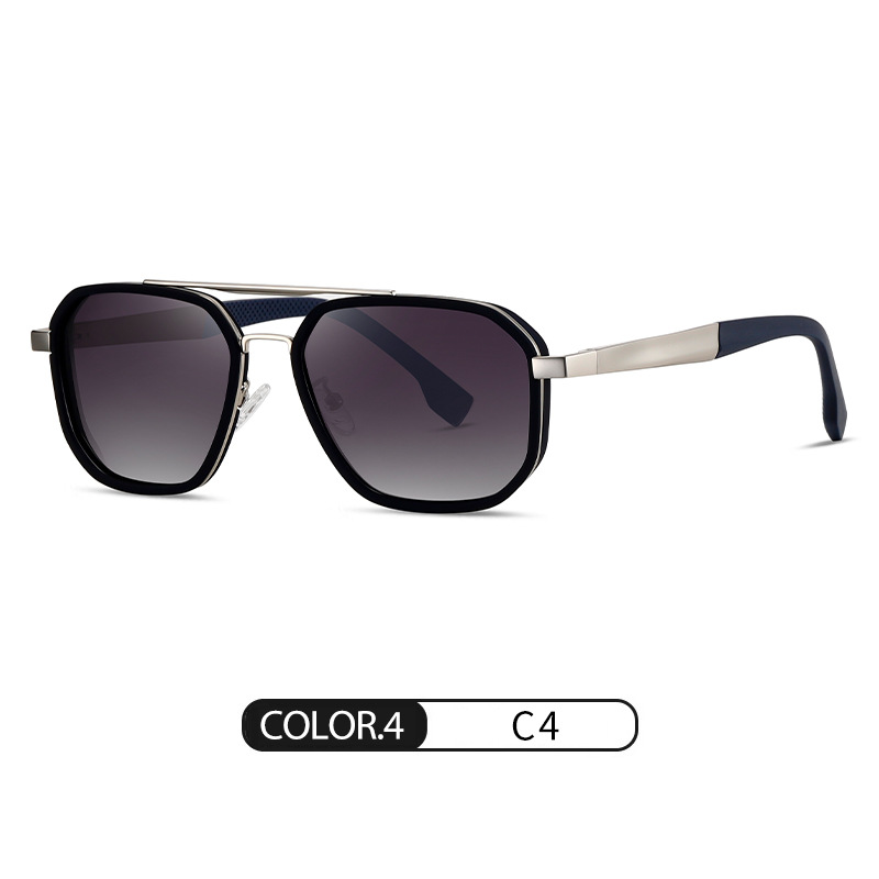 Nuevas gafas de sol polarizadas para hombre S15102 Gafas de sol de doble viga para hombre clásicas Gafas de sol para licencia de conducir