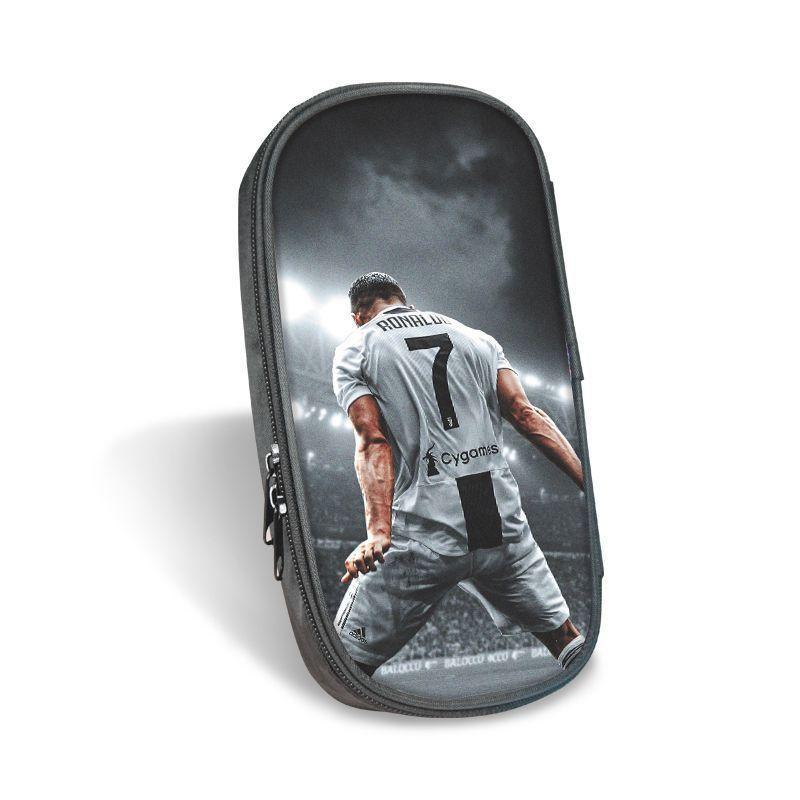 Estuche para lápices de lona Star Ronaldo para estudiantes de alto valor Estuche para papelería Messi Estuche para papelería multifuncional Estuche para lápices de gran capacidad