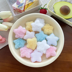 新款秋冬毛絨五角星配件甜美少女心diy手工髮夾頭飾配件批發