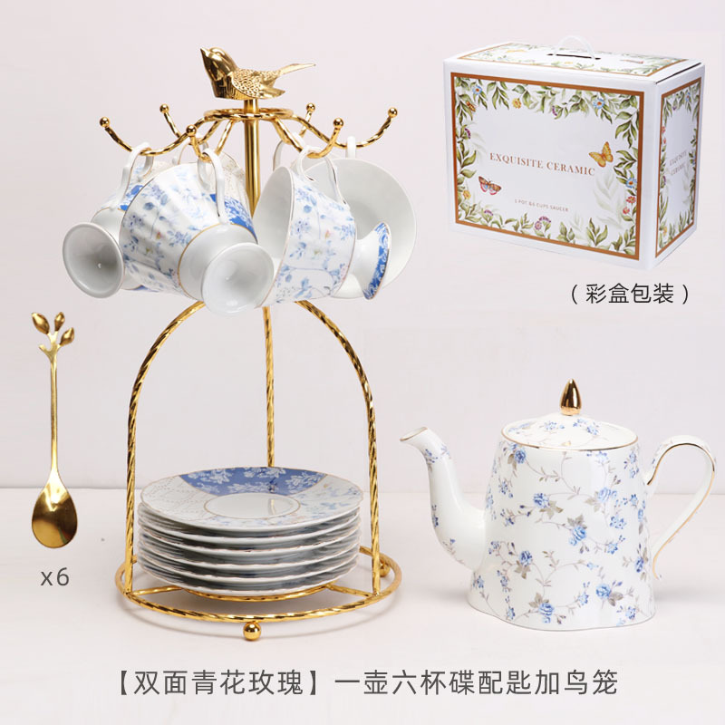 Tazas de café al por mayor transfronterizas y platos, tazas de café de cerámica de alta calidad retrógrada, tazas de menú de la tarde exquisitas británicas