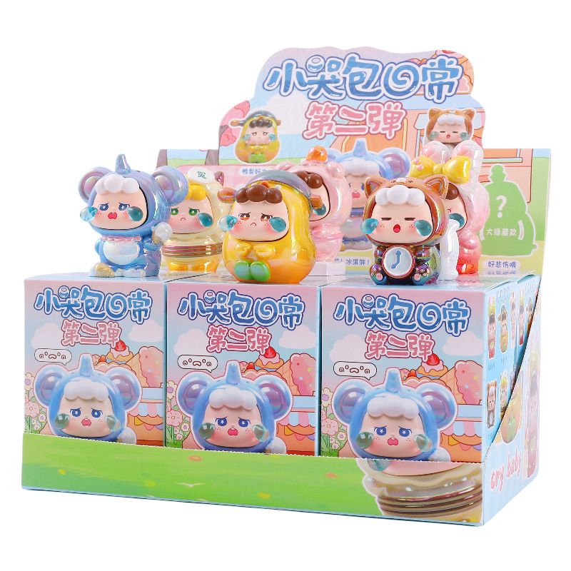 新しいかわいいハンドメイド泣き顔デイリー第 2 ブラインドボックスクリエイティブ樹脂デスクトップ車の装飾ホリデーギフト|undefined