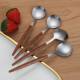 Stainless Steel Spoon Portuguese Tableware Creative Imitation Wood Grain Clip Handle Round Spoon Household Dining Spoon Coffee Spoon Dessert Spoon