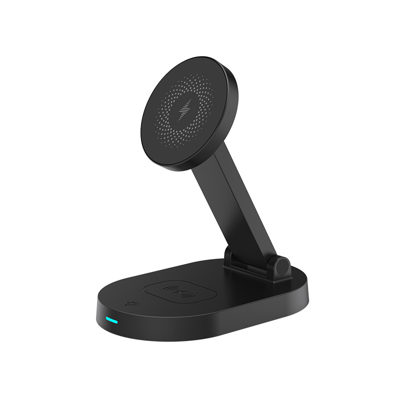 Magsafe三合一磁吸無線充 可調(diào)節(jié)支架+小夜燈桌面手機(jī)無線充電器