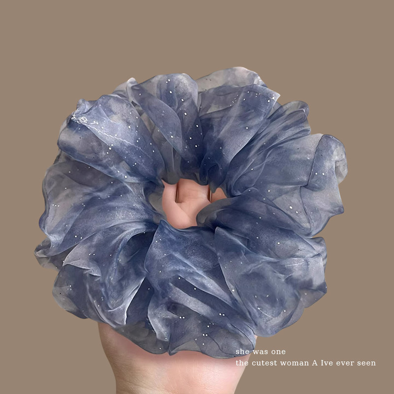Anillo para el cabello de intestino grueso de gran tamaño coreano, bufanda cuadrada de alta calidad femenina, cuerda para el cabello, banda elástica y duradera, flor de viento perezosa