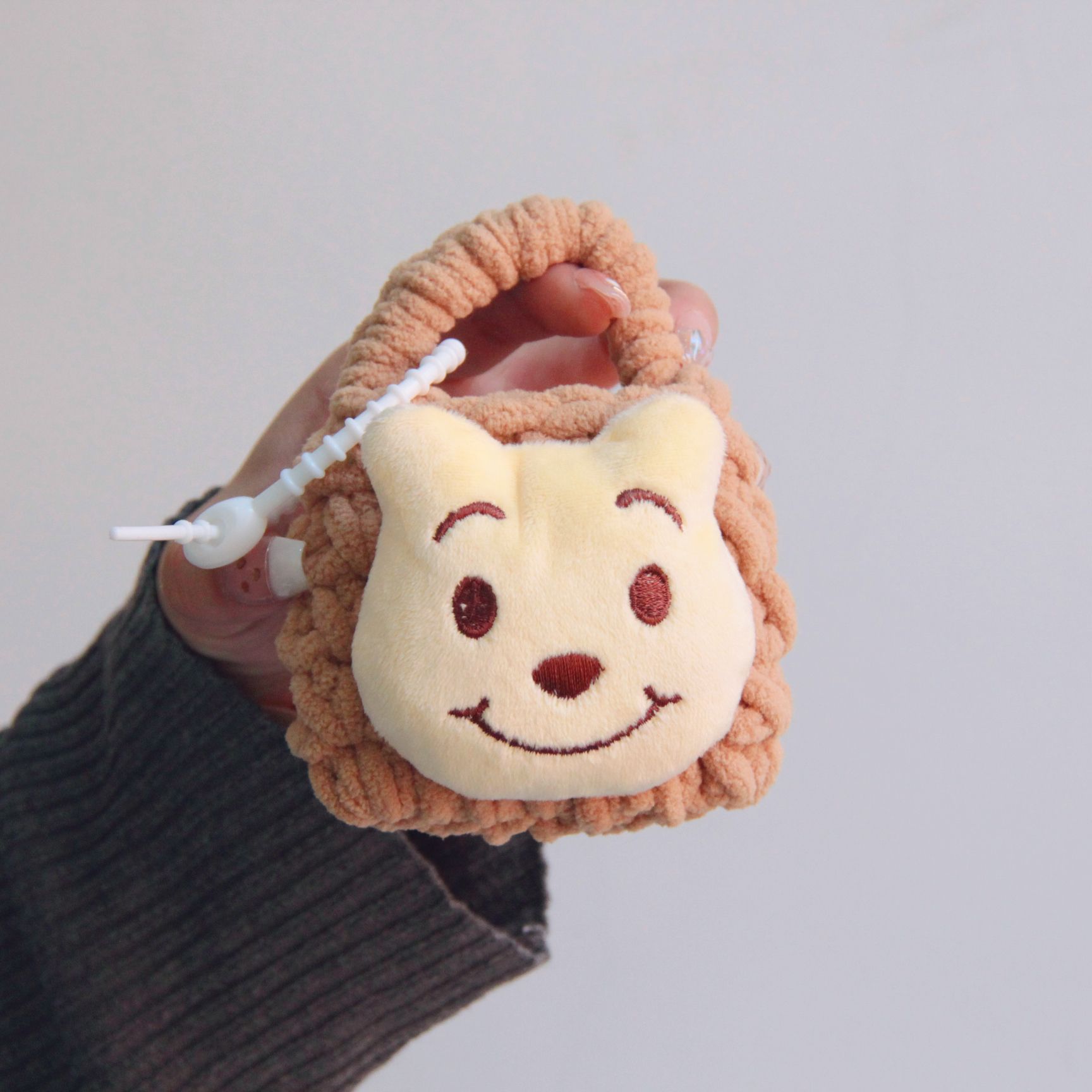 Llavero Mini Monedero Colgante de Peluche para Almacenamiento en Mochila y Llaves