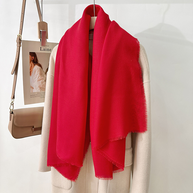 Artístico simple toallas de gaze exterior protector solar elegante chal coreano damas de color sólido cuadrado corto bordado bufandas temperament