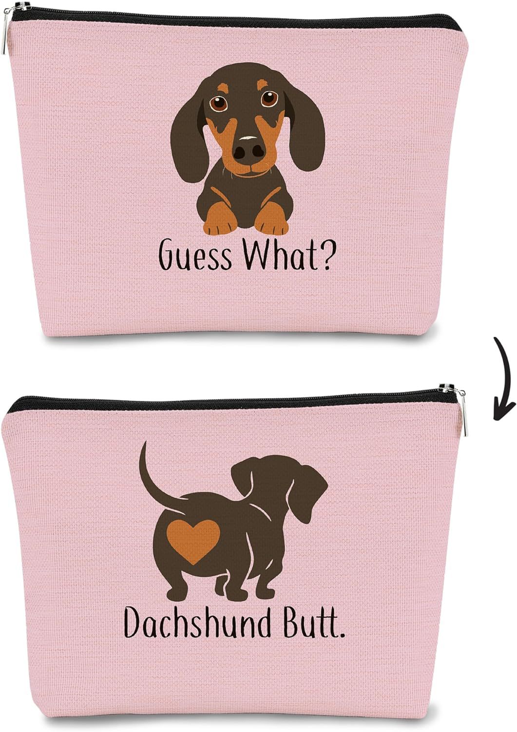 Bolso cosmético estampado de doble cara de perro lindo estilo explosivo transfronterizo de Amazon, bolso multifuncional con cremallera para mujer