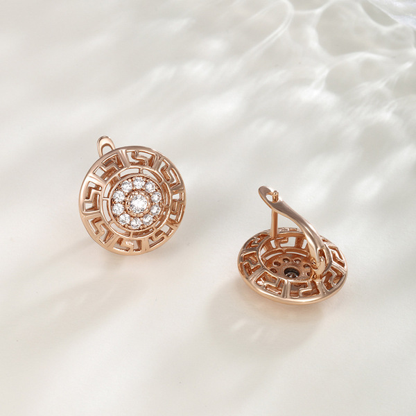 fashionable earrings with zircon