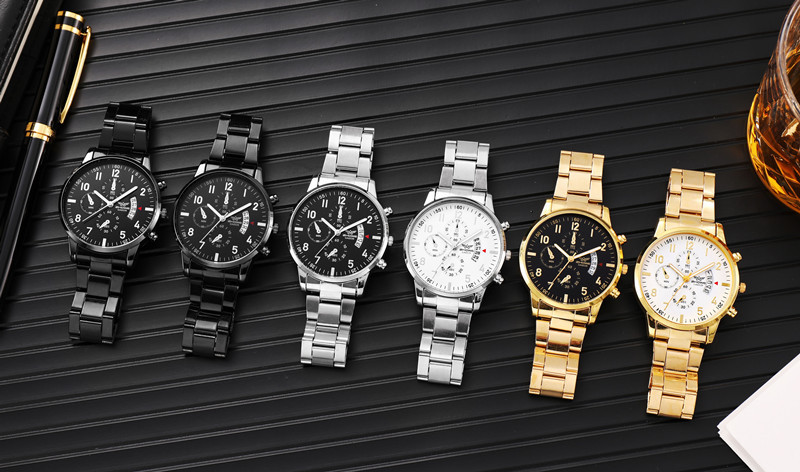 Fashion Solid Color Single Folding Buckle Quartz Men's Watches display picture 5
