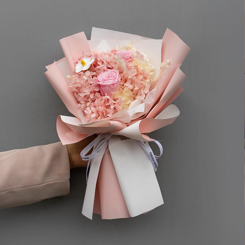 Amazon explosiva flor eterna ramo de rosas regalo de flores reales del día de San Valentín ramo inmortal decoración de alta calidad al por mayor