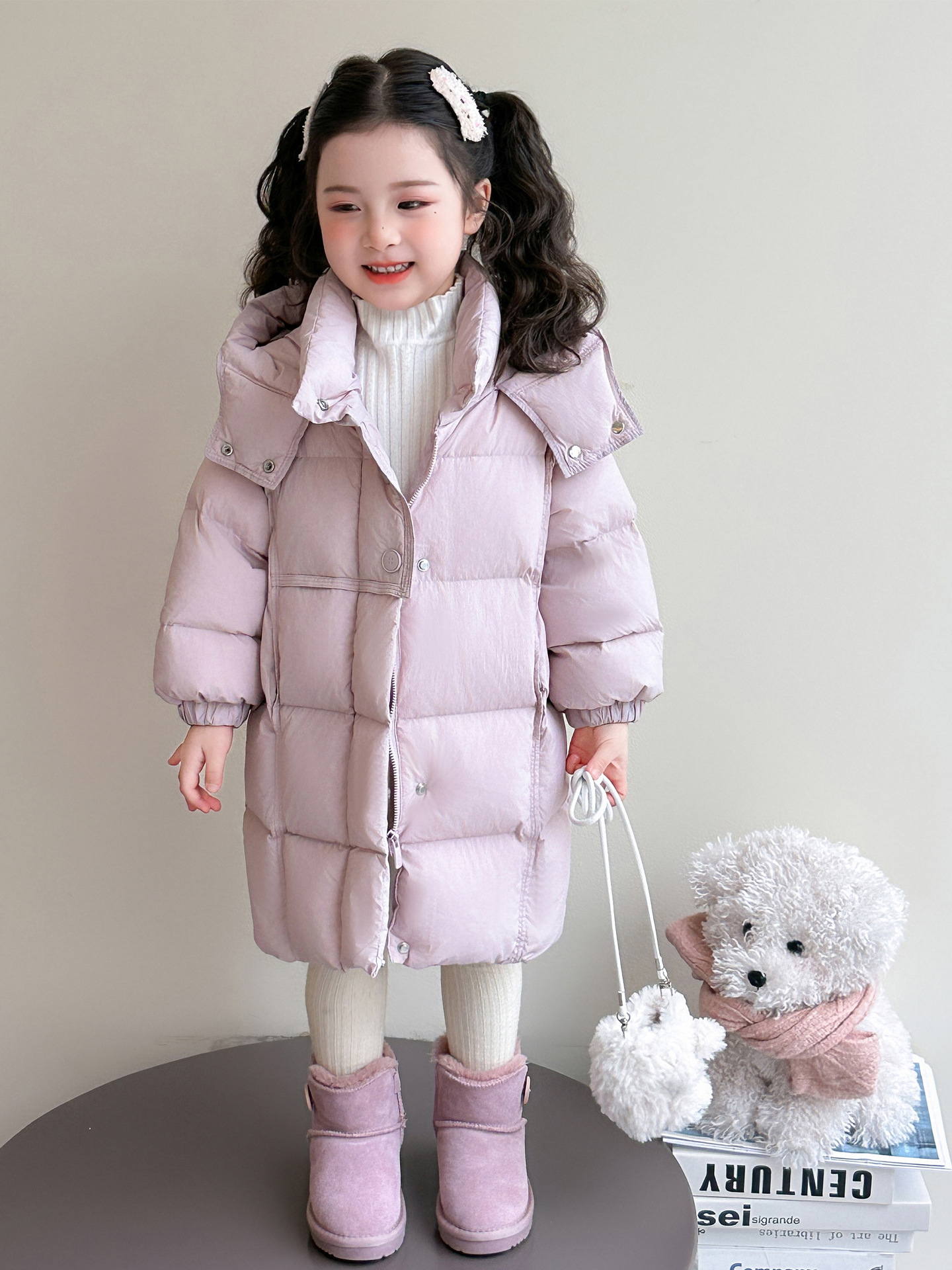 Chaqueta de pluma larga para niñas invierno 2025 nuevo estilo de aire extranjero para niños engrosados ropa de invierno bebé chaqueta súper hermosa image 3
