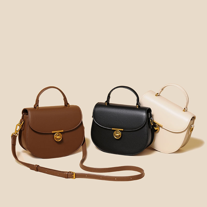 Crossbody Bag Fashion Retro French Saddle Bag Luxury Minimalist Women's Handbag Versatile Commuter Shoulder Bag - Thumbnail 3